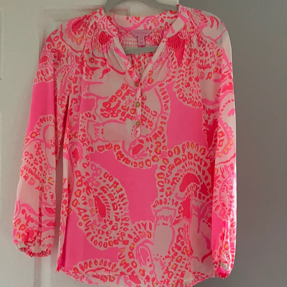 New without tag Lilly Pulitzer silk blouse XXS